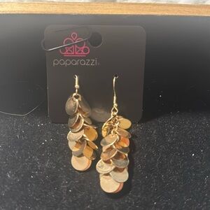 Gold toned dangle earrings